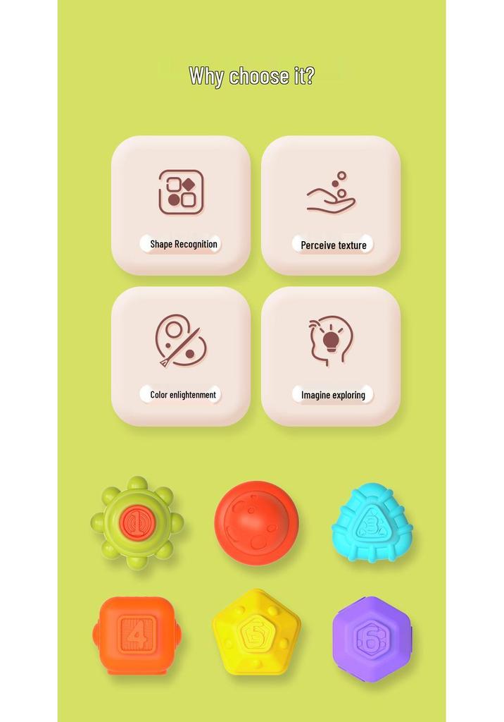 Rainbow Pop-It Cognitive Puzzle Stacking Toy for Toddlers, 2-4 Years, Educational Building Blocks