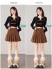 2025 Fall/Winter Fresh College Style High Waist Woolen Pleated Skirt