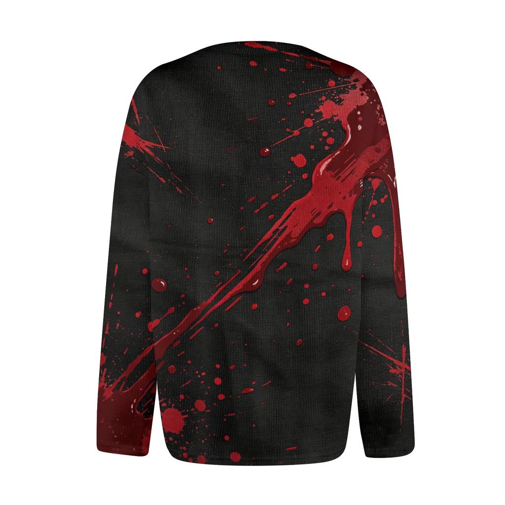Women's Long Sleeve Knit Cardigan Button Front Sweater Halloween Themed Print Casual Lightweight Outerwear for Seasonal Wear