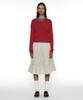 Partimento Woman Pwc Lace Trim Tiered Midi Skirt_Beige