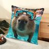 Capybara Cushion Cover Soft Short Plush Pillow Cover Smooth Cozy Texture Aesthetic Cushion Case Home Decor