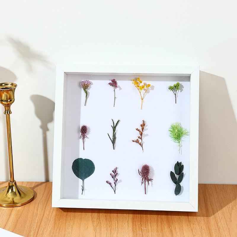 3D Wall-Mounted Solid Wood Photo Frame for Dried Flowers and Butterfly Specimens - Handmade DIY Display Stand