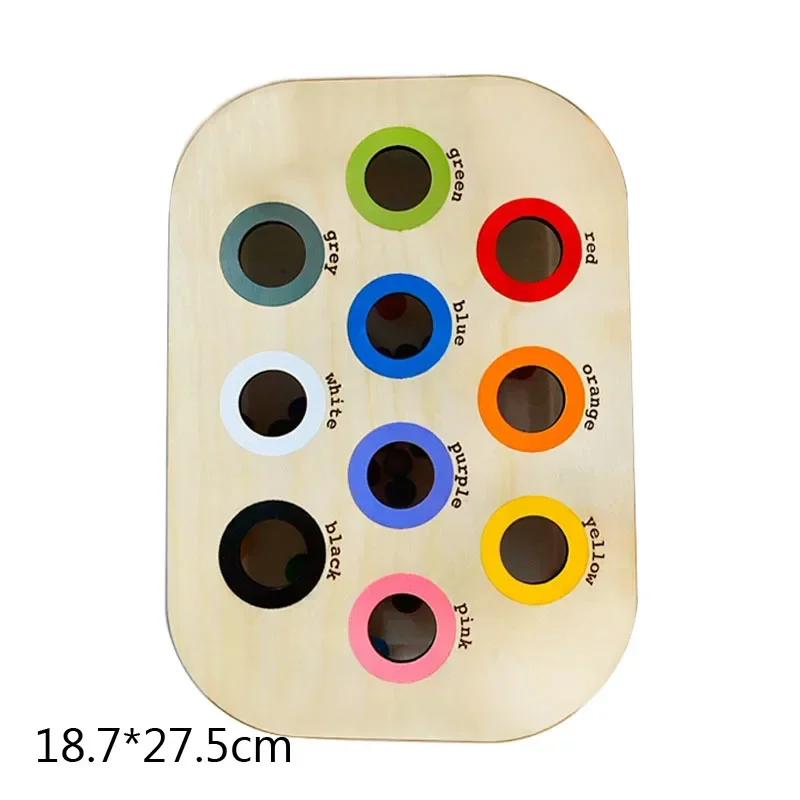 Children's Sensory Tray Table Color Hairball Game Wooden Tile Montessori Early Education Toys Kids Toys Educational Accessories