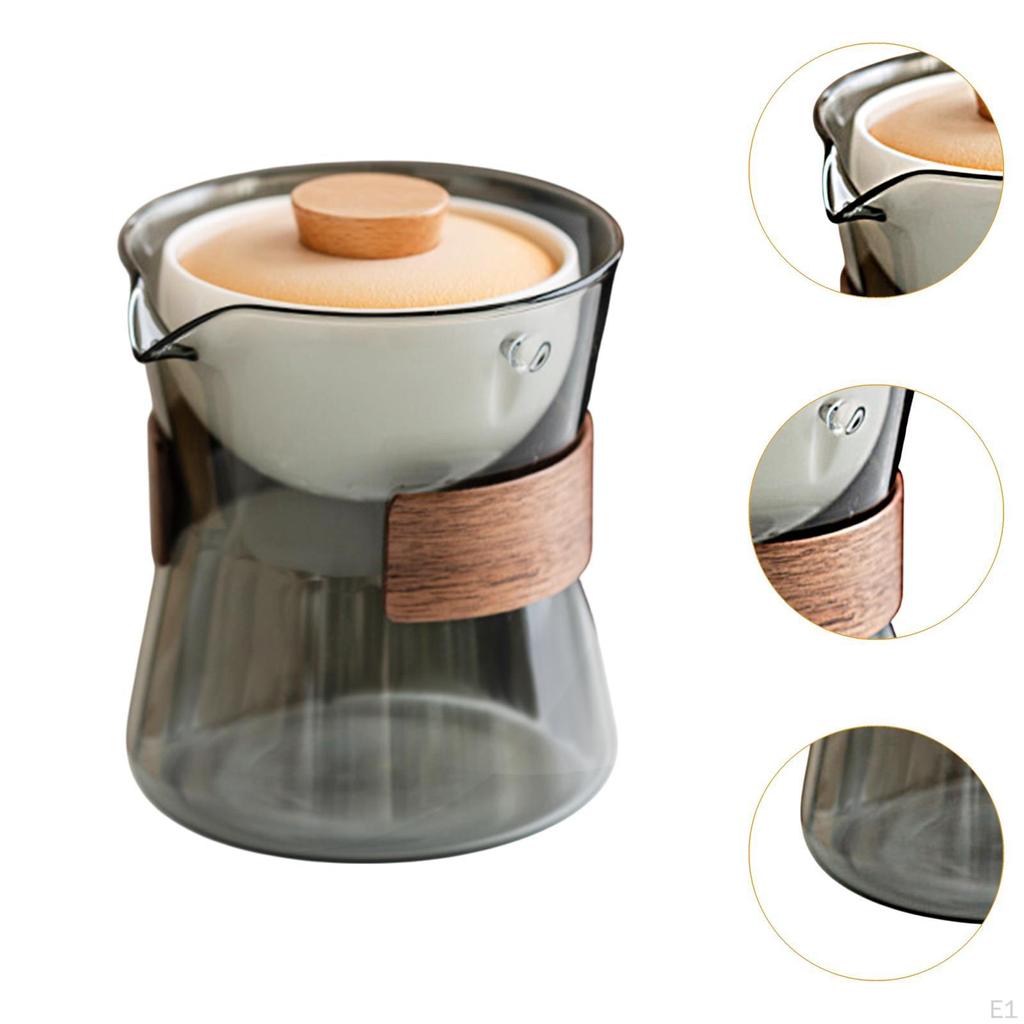 Glass Teapot Blooming & Loose Leaf Dinnerware Removable Portable Tea Kettle Gong Fu