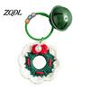 Mini Sock Ornament Yarn Crochet Christmas Keychain with Bell, Handmade Tree Hat Glove Wreath Festive Keyring for Car Keys Key Ring Pendant,