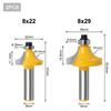 2-Piece Set Of 8-Handle Woodworking Rounded Corner Cutter Inverted R-Angle Milling Cutter Trimming Corner Milling Cutter R-Angle Cutter