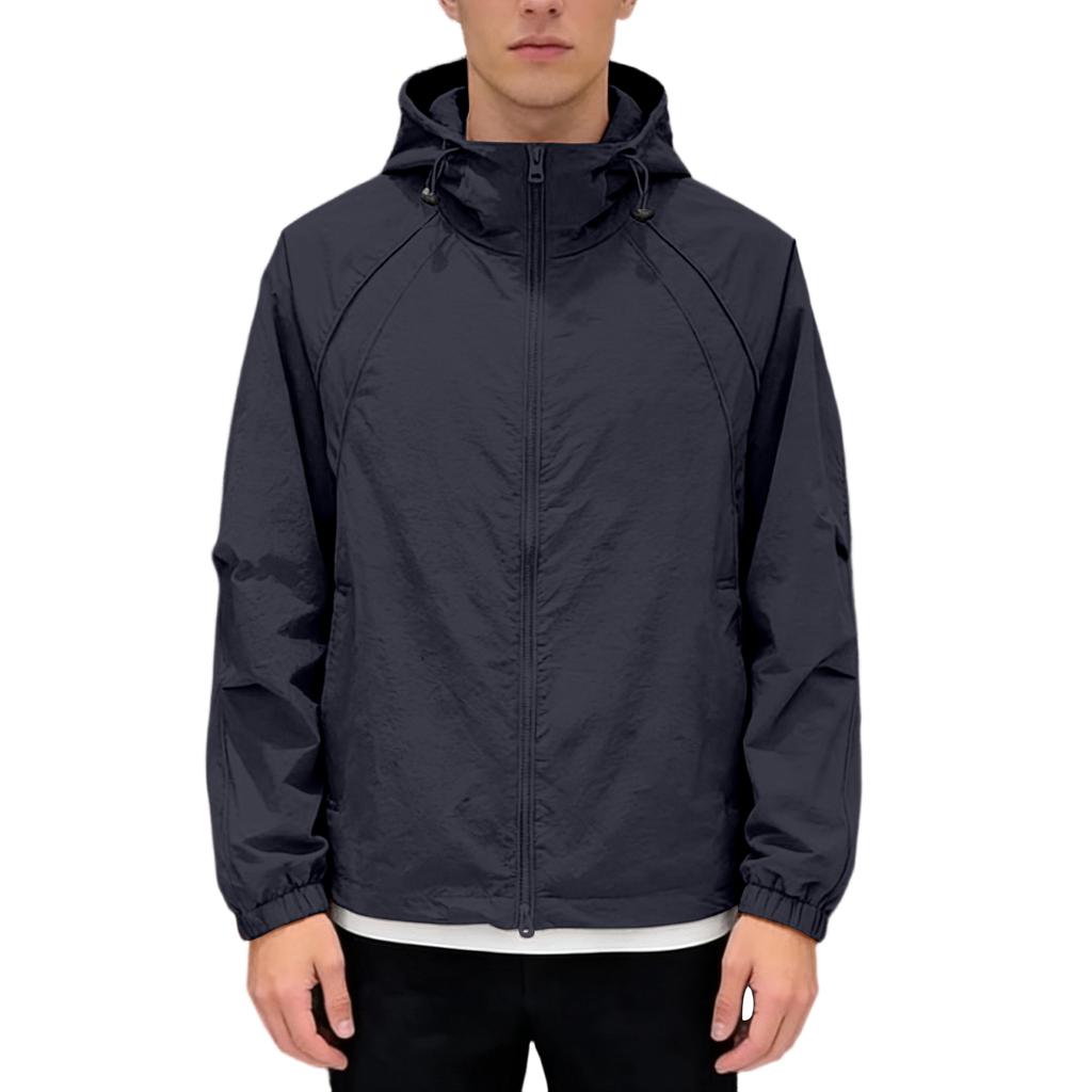 Herren Locker geschnittener Kapuzen-Windbreaker