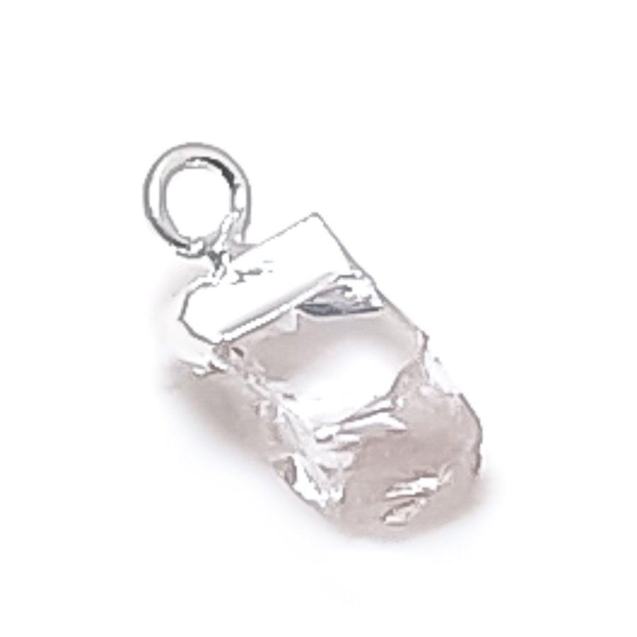 Natural Crystal Rough Gemstone 925 Sterling Silver Jewelry Pendant 0.59" L0r42