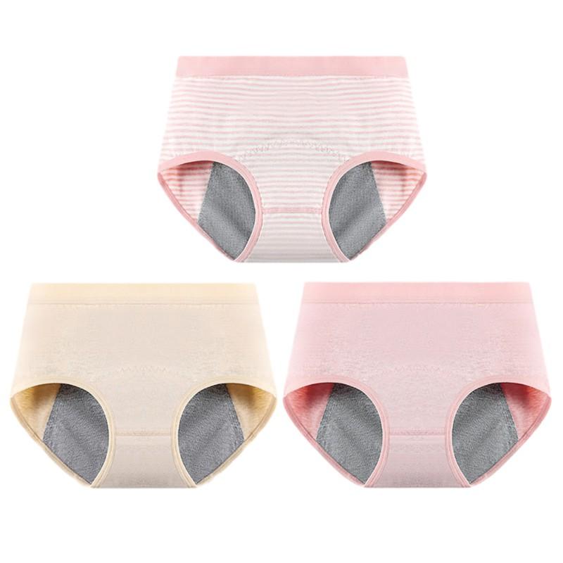Teenage Girls Menstrual Briefs 3pcs High Waisted Leak Proof Underwear Panties