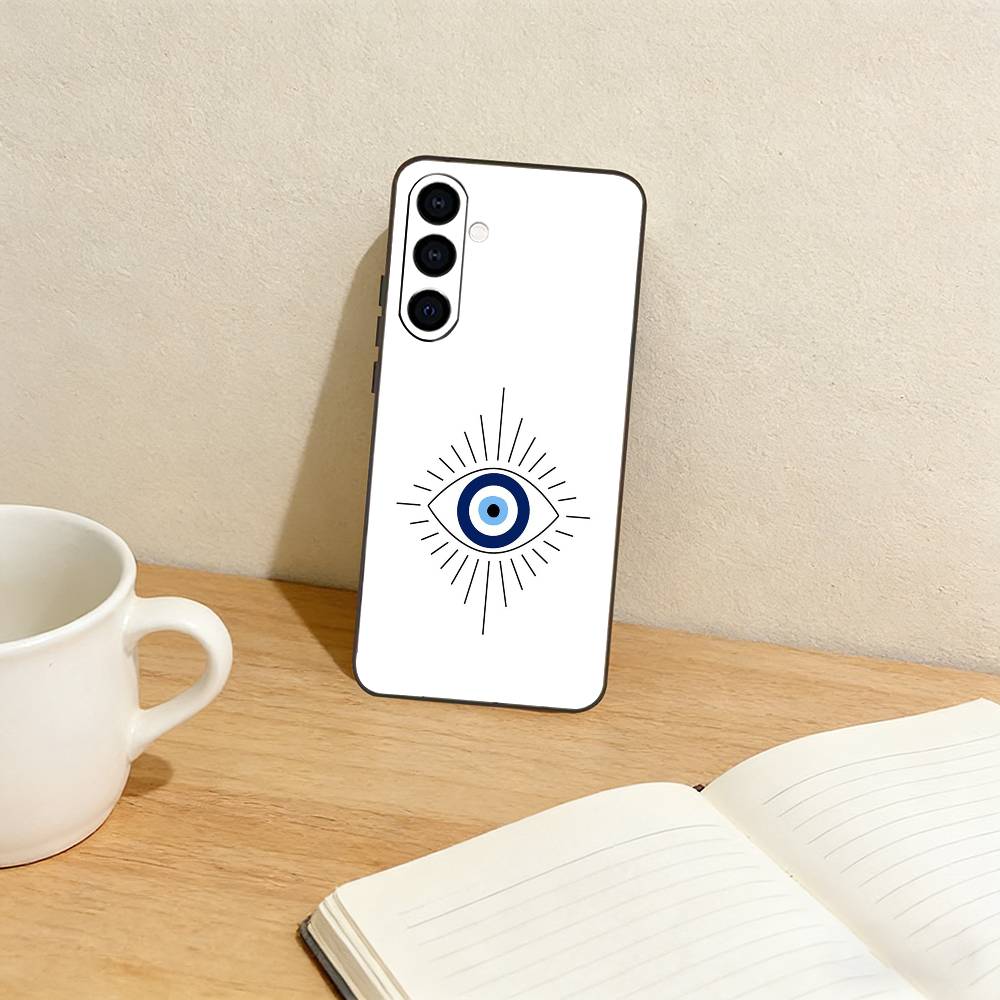 Lucky Eye Blue Evil Eye Print Phone Case For Samsung Galaxy A73,A72,A71,A70,A53,A52,A51,Others Soft Black Cover