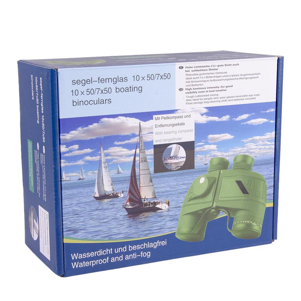 BOSTRON Marine 10x50 HD Fernglas mit Kompass, Wasserdicht, Militärqualität, Nachtsicht bei schwachem Licht, Entfernungsmessung