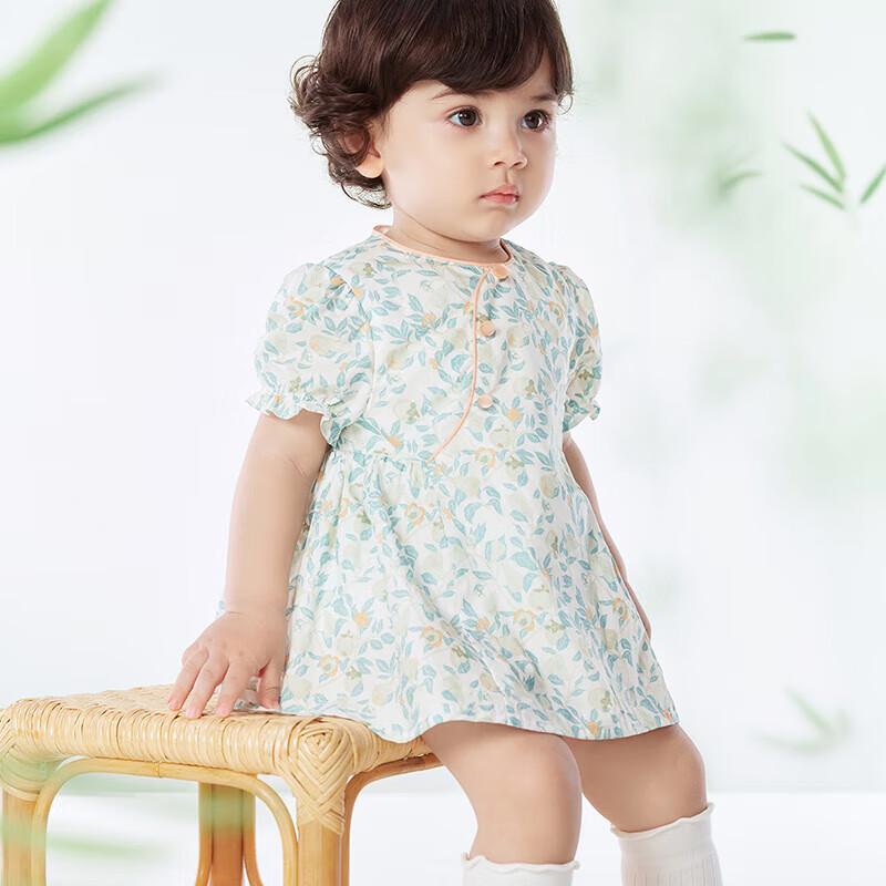 YEEHOO Baby Girls' Chinese Style Summer Breathable Bodysuit
