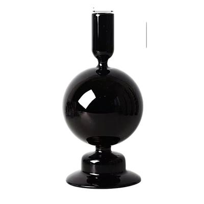 Simple Retro Glass With Dried Flowers Candlelight Dinner Single Layer Vase Candle Holders Table Ornaments Candlesticks