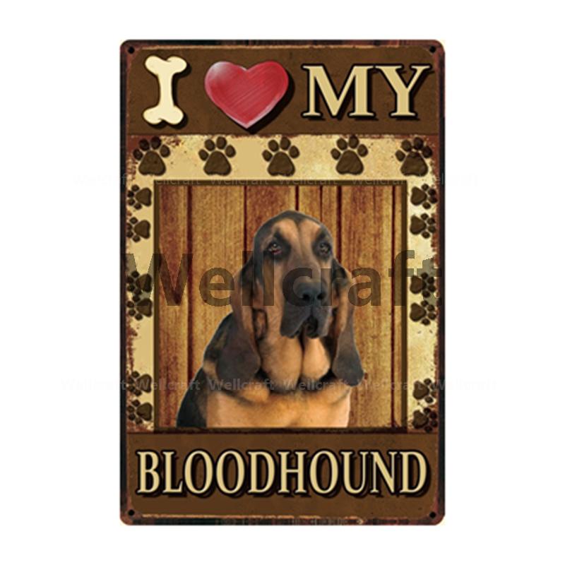 [ WellCraft ] I Love My Dog Border Collie Pug Labrador Metal Sign Tin Poster Home Decor Bar Wall Art Painting 20*30 CM Sizer  L6
