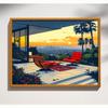 Mid Century Palm Springs House Prints Modern Cubist Abstract Architecture Art Print Poster Retro Wall Art Canvas Painting Decor