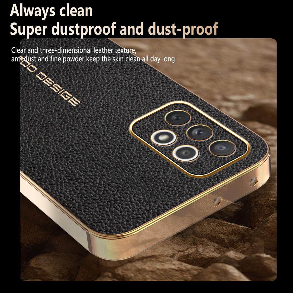 For Samsung Galaxy A72 A71 Premium Electroplated Lychee-textured Phone Case That’s Shockproof and Fingerprint-resistant