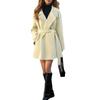 2024 Autumn/Winter Women's Stand Collar Tie Waist Wool Coat