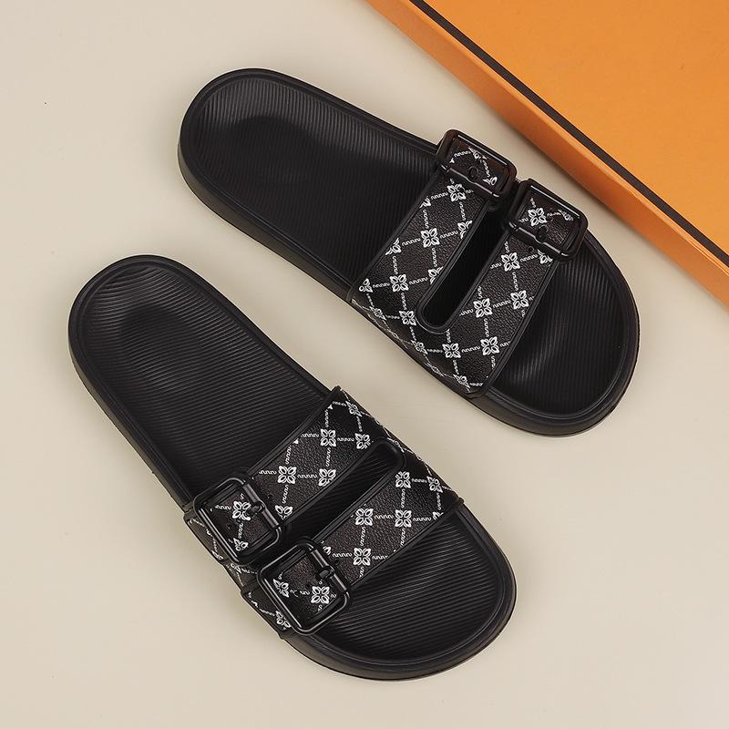 New slippers retro premium sense adjustable one-word drag comfortable soft bottom couple beach sandals