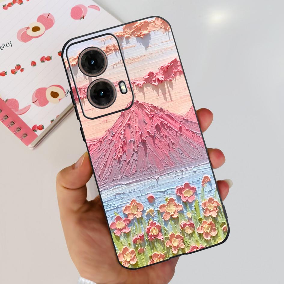 For Motorola Moto G85 Case MotoG85 5G 2024 Fashion Flower Soft Silicone Phone Cover For Motorola G85 MOTO G 85 Protective Fundas