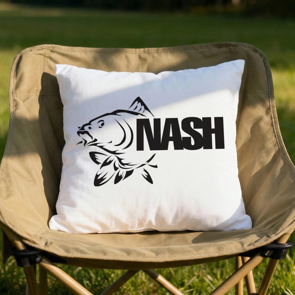 NNash Fishing logo Cushion Cover Soft Reversible Durable Pillow Cover MultiScene Use for Home Car Daily Comfort