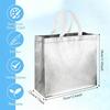 4/6/8PCS Eeusable Gift Bags with Handles Elegant Sliver Gift Bags Independence Day Birthdays Parties Holidays Wedding Shopping