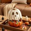 Ornamenti Spettrali Luminosi Decorazione Zucca Fantasma Illuminata di Halloween, Lampada Vintage Staccabile con Statua Spaventosa Candela LED per Tavolino da Cucina Mensola