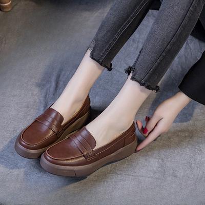 New Retro Single Shoes for Women Soft Soles Round Toe Shallow Opening, Sleeve Low Top Large Size