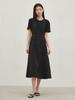 Nub Stitch Flare Dress - Black