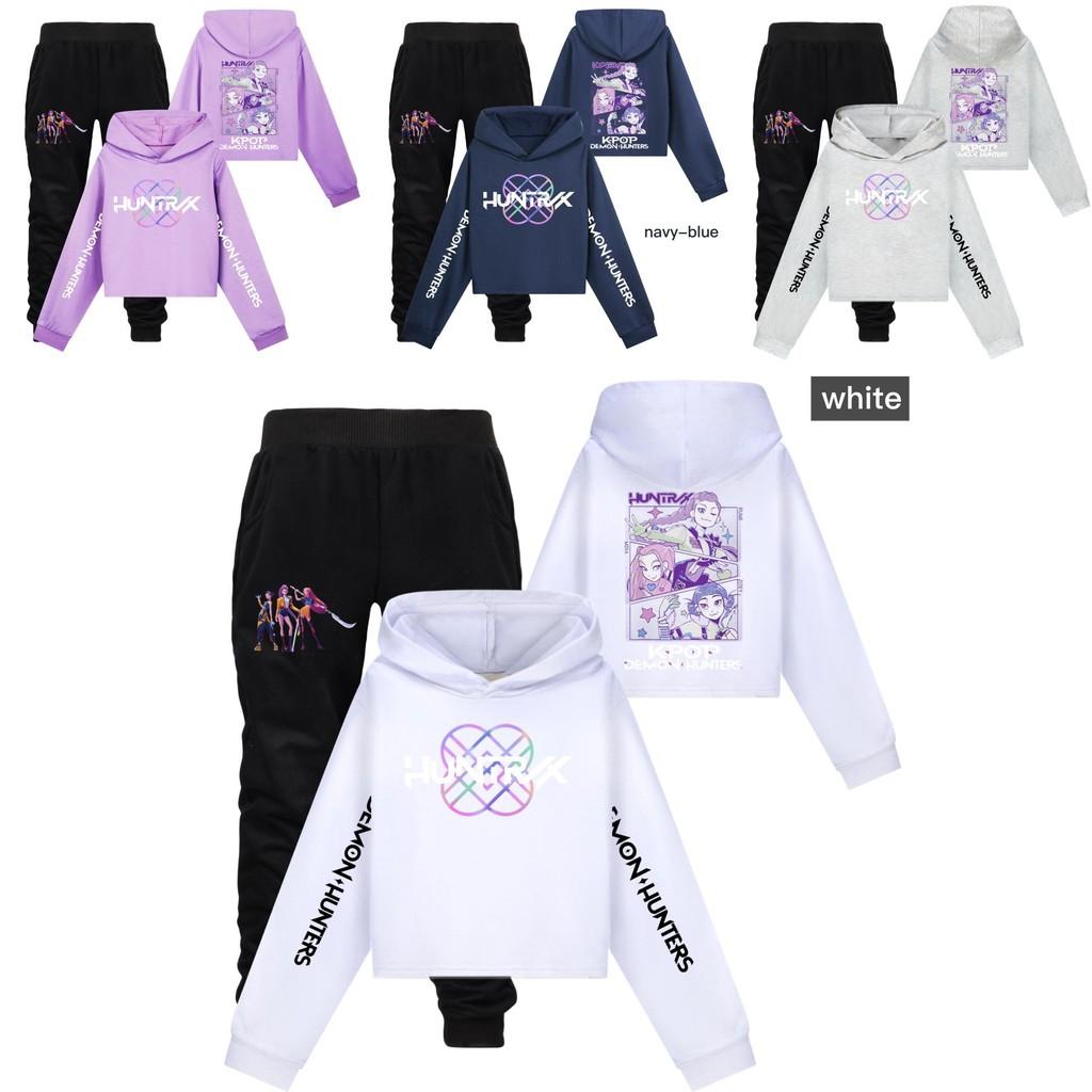 Kpop Demon Hunters Girl Child Hoodie Sweatsuit With Soft Cotton Fabric For Active Play