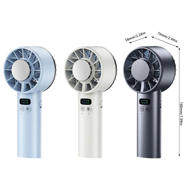 Multifuntional Digital Display Fan Efficient Cooling Fan 5200mAh Quiet Powerful Fan Plastic Texture for Outdoor Travel
