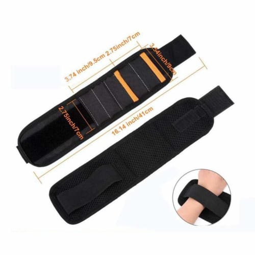 Alioay Magnetic Wristband with 15 Super Strong Neodymium Magnets, 2-Hole Storage Pocket, Bolt Scale Holder, Work Belt