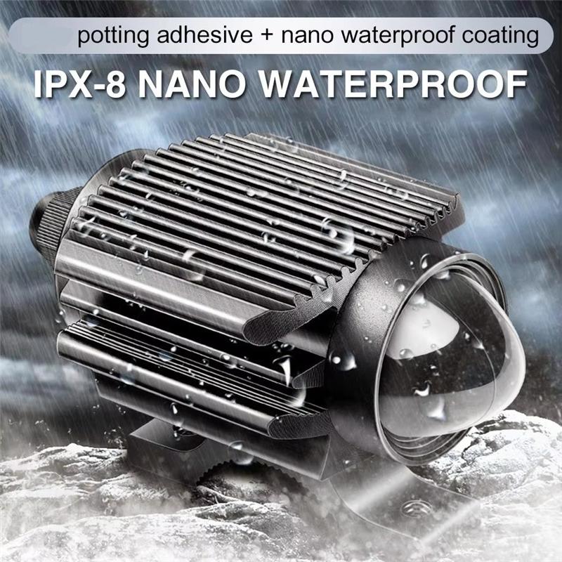 Motorcycle Waterproof Headlight Universal Dual Light Color Spotlight House Fit Motorcycle Lamp Gunmetal Grey