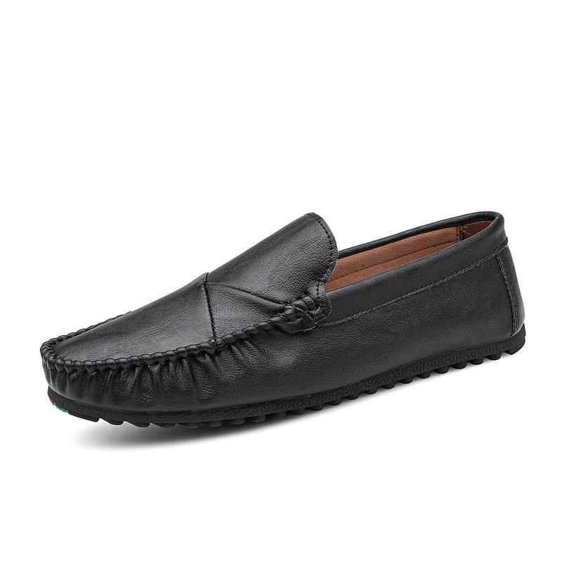 Lightweight Leather Men Casual Shoes Luxury Brand 2025 Mens Loafers Man Moccasins Breathable Slip on Flats Black Driving Shoes