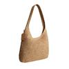 Coach Brooklyn 34 Magnetic Closure Straw And Calfskin Shoulder Bag Large Women Shoulder Bag Light-Brown CDZ38-B4NA