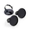12mm 20mm 25mm 10pcs Black Silver Plated Adjustable Ring Settings Blank/Base,Fit 12/20/25mm Glass Cabochons;Ring Bezels