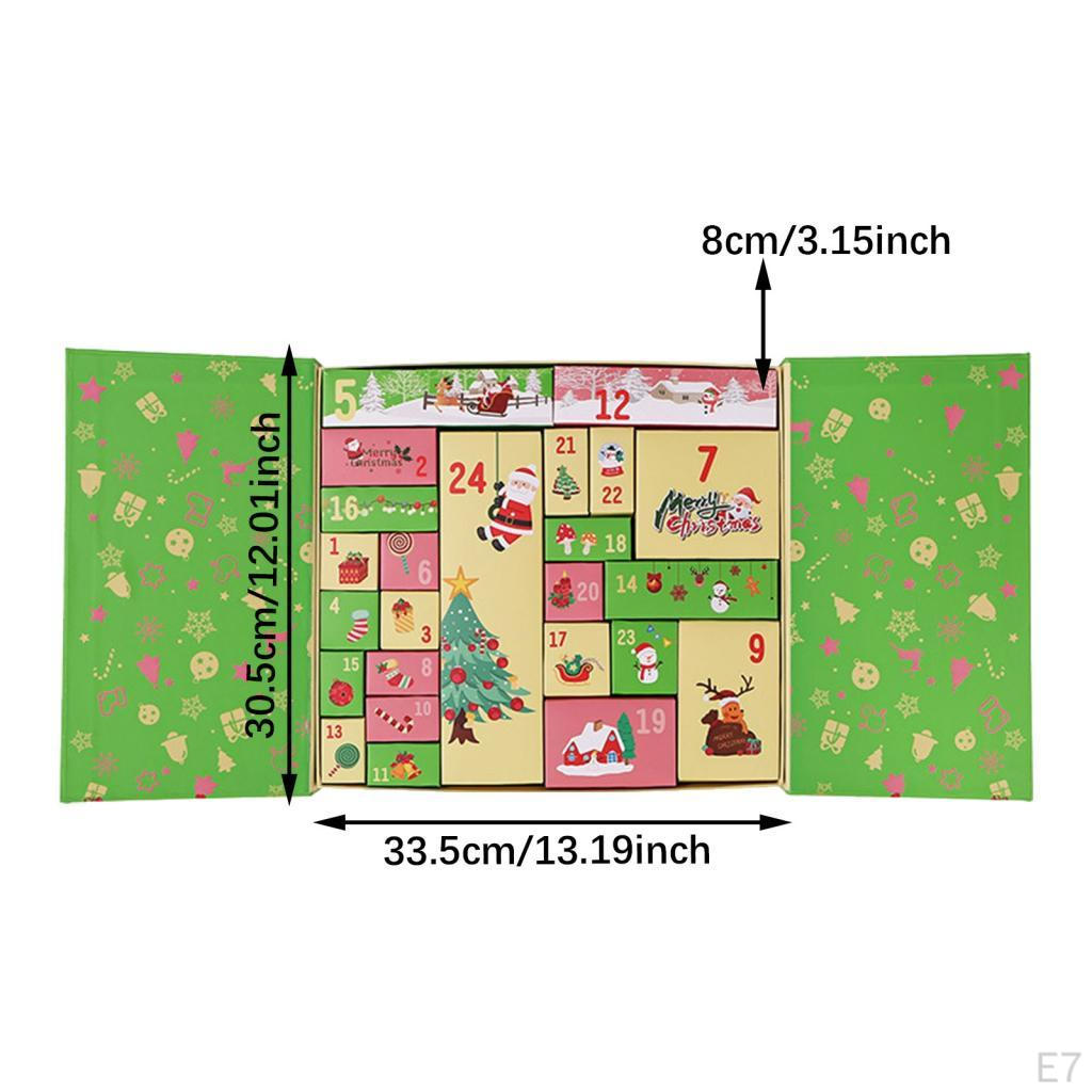 2x Christmas Calendar Gift Box Props Ornament 24 Days Decoration for Shop