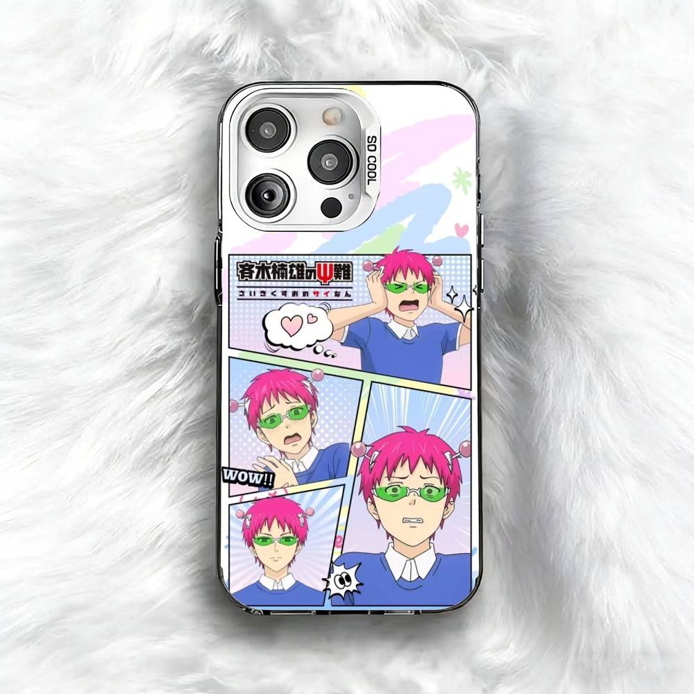 Anime Boy S-Saiki Kusuo Phone Case For iPhone 16 17 15 14 12 13 Pro Max Black Color Shockproof Cover