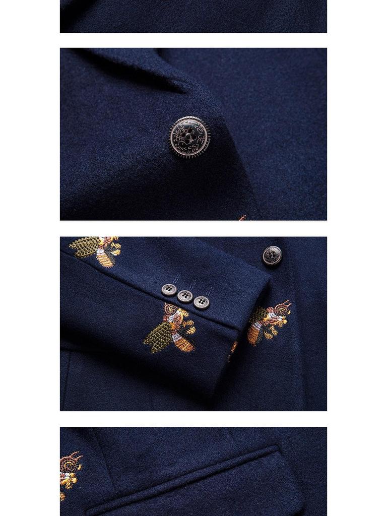 2025 Men's Slim Fit Business Casual Single-Breasted Blazer, Two-Button, Plus Size, Notch Lapel