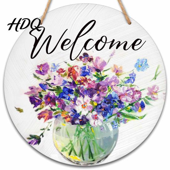 Tropical Coconut Grove Decor Hello Summer Door Sign Spring Beach Flowers Welcome Wooden Rustic Wood Hanging Plaque Front for Wall Outdoor