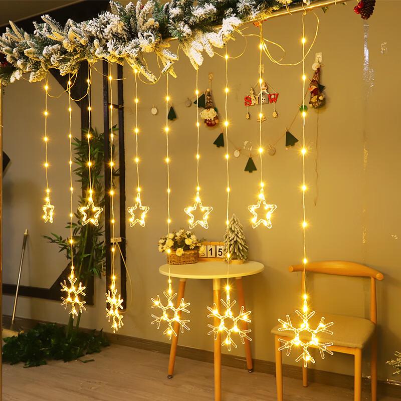 Snowflake Christmas Curtain String Lights
