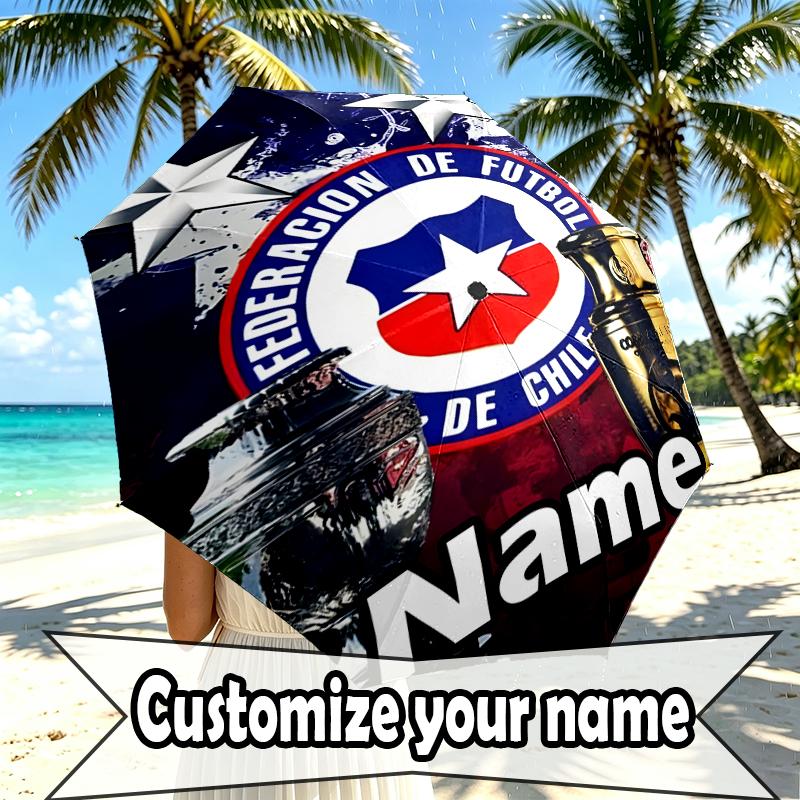 Custom Name Personalized football team Print Umbrella, Auto Open Close, 8‑Rib Sturdy Frame, Commute Camping Hiking Use, Birthday Gift