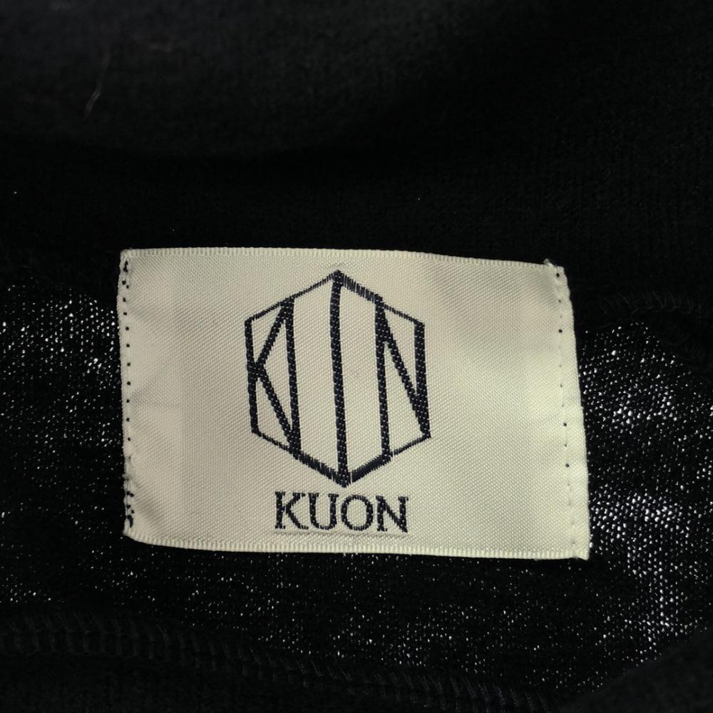 KUON wool Long sleeve High neck Cut S black Shoulder patch pullover Men's Used