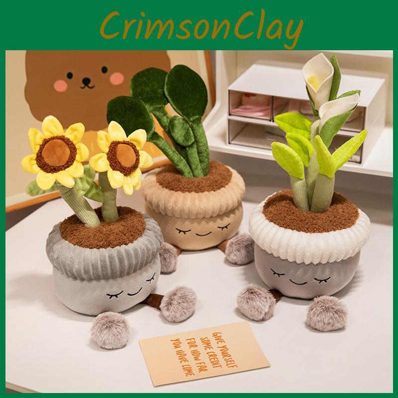 Plüschtier mit Topfblume, Cartoon-Stoffpuppe, Zimmerdekoration, Kindergeschenk