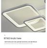 Acrylic Square Ceiling Light with Stepless Dimming for Living Room, Hotel, or Bedroom