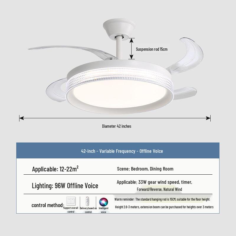 2026 New Model Flush Mount Ceiling Fan with Integrated Light for Living, Dining & Bedroom