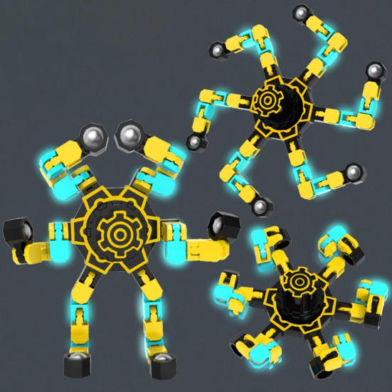 Deformation Fidget Spinner Portable Stress Relief Fingertip Mechanical Gyro Toy Kids Teens Adults Decompression Luminous Spinning Top Toy