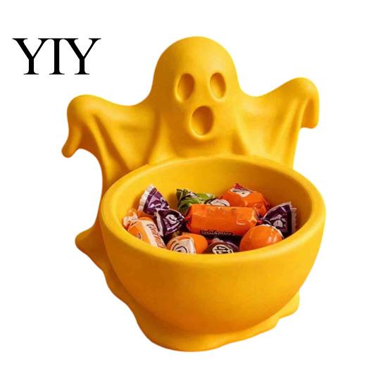 Autumn Party Table Centerpiece 3D Printed Ghost Candy Bowl for Halloween Decorations, Multi-functional Desktop Storage Unique Niche Home Furnishings