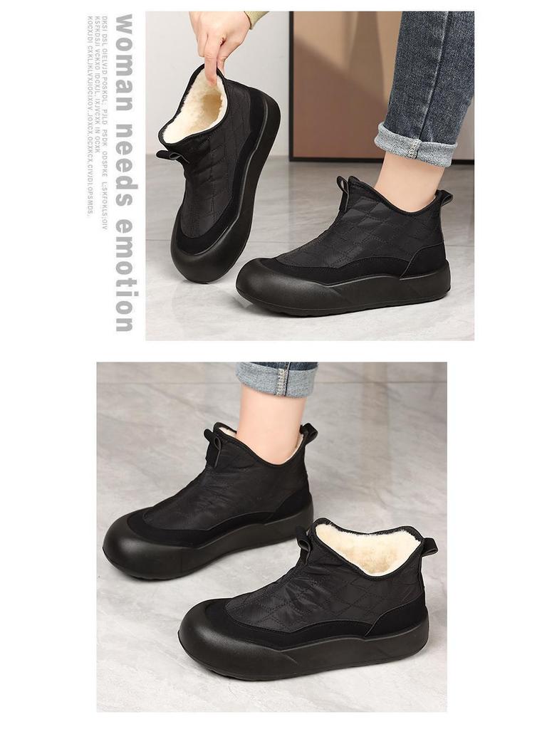 Damen High-Top Fleecegefütterte Schneestiefel - Kältefest, Warm und Stilvoll Baumwollstiefel