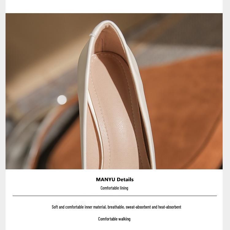 2025 Spring/Autumn Women's White Stiletto High Heels – Elegant and Comfortable