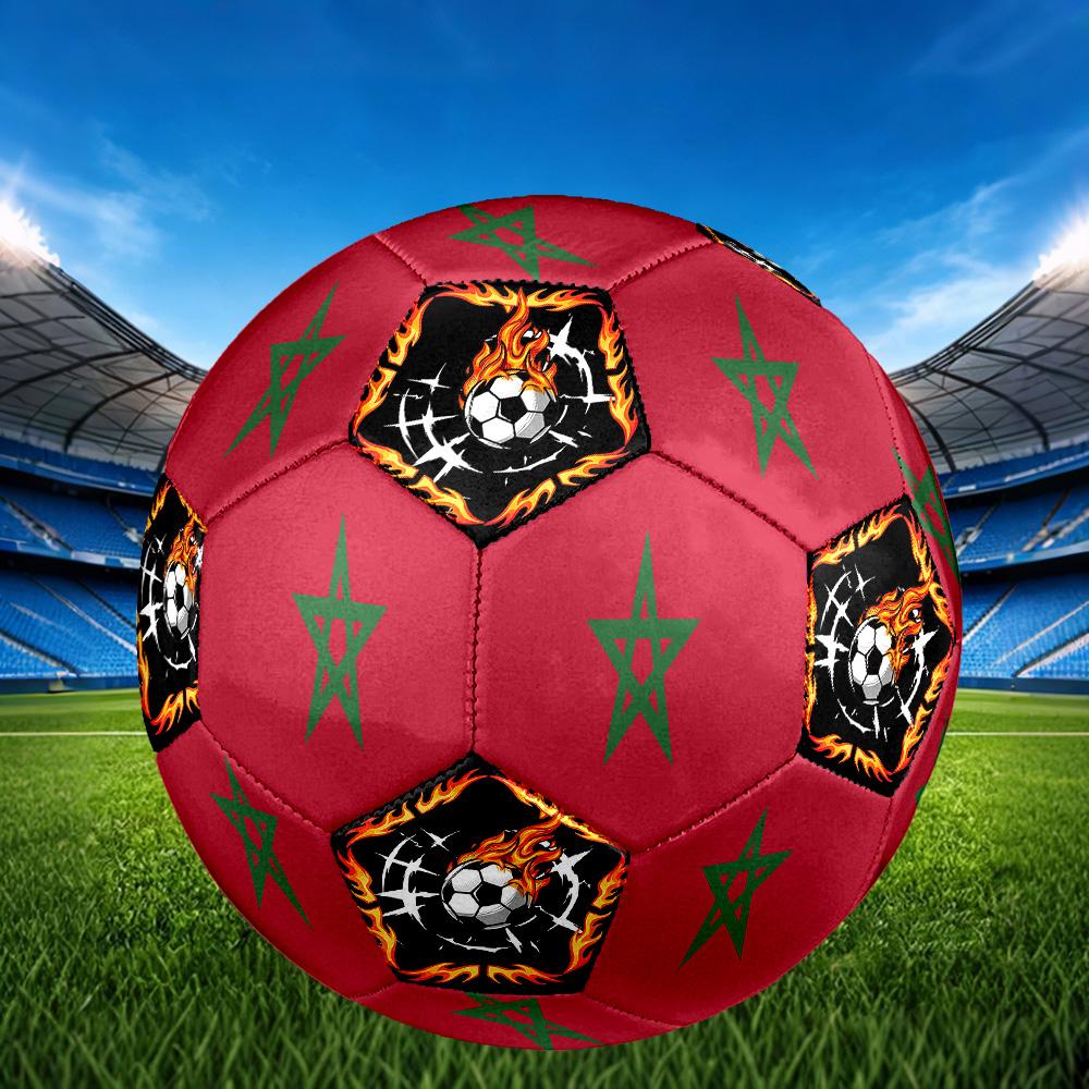 1pc Moroccan Sports Theme Size 5 Soccer Ball Professional Match Training Football Indoor &Outdoor Sports Ball Lightweight Durable c6625